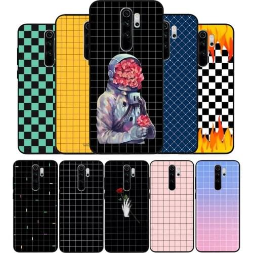 Plaid Black TPU Silicone Soft Phone Case For Redmi 4A 4X 7A 5 Plus 6 Pro NOTE 9 7 8 5 Pro 4 6