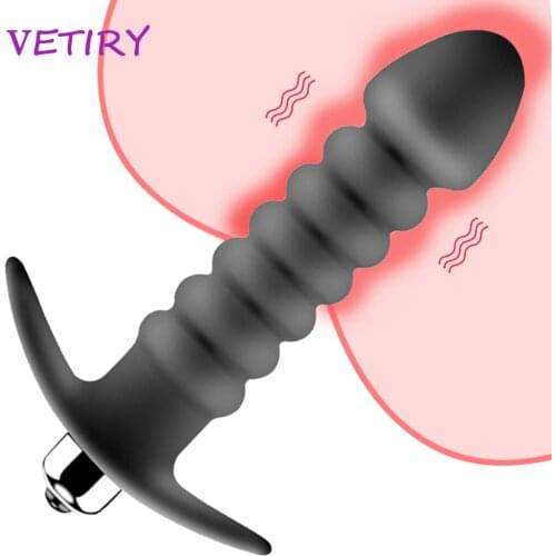 VETIRY Vibrator Butt Plug Anal Plug Prostate Massager Vibrating Beads Sex Toys For Women Men Silicone Waterproof Sex Products