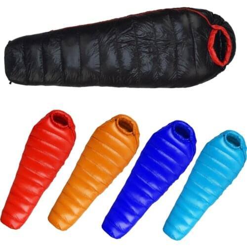Duck Down Waterproof Camping Sleeping Bag Mummy Outdoor Splicing Single Sleeping bag