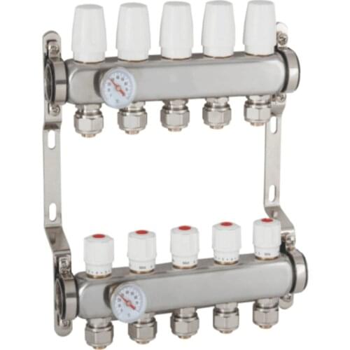 Water manifold stainless steel DN25 heating water manifold for Underfloor Heating System floor heating manifold for 1/2 pex