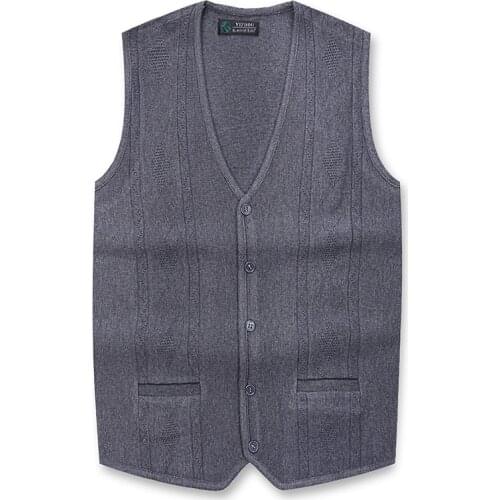 New Arrival Winter Autumn Vest Mens Cardigan Casual Wool Knit Sleeveless Vest Warm Elastic V-neck Male Sweater