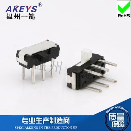 10PCS MSK-22D18 MINI slide switch 2P2T DPDT DIP 6 pin side slide mini toggle switches micro slide switches black