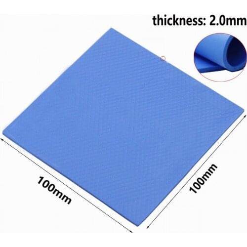 100 pieces Lot 100mm x 100mm x 2mm Computer CPU VGA Conductive Silicone Thermal Pads Pad