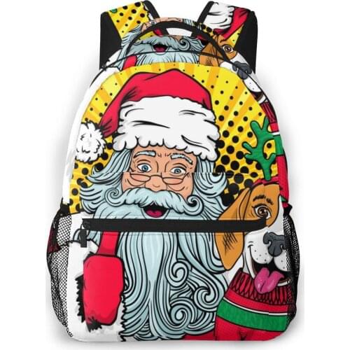 2020 OLN Travel Backpacks Santa Claus With Hugs Girl Backpack For Women Large Capacity School Bag For Teenage