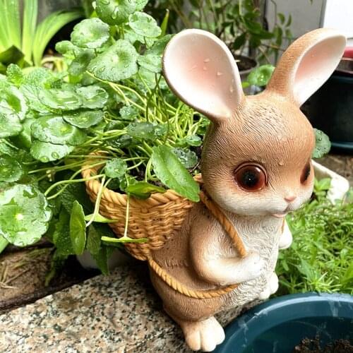 2021New rabbit storage basket flower pot animal statue home outdoor furnishings storage basket clutter sorting childrens gifts