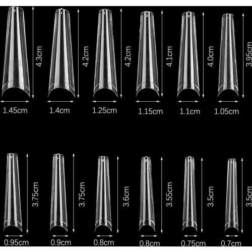 XXL-long 600pcs Clear Nails Tips Press On Nails 240pcs Gel X Tips XXL Extra Long Coffin Fake Nails Coffin Nails Ballerina,(600)