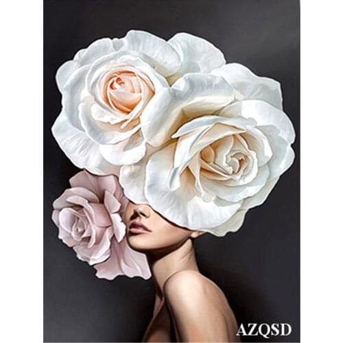 Abstract Beautiful Flower Women Modern DIY Cross Stitch 11CT Embroidery Kits Craft Needlework Set Printed Wholesale