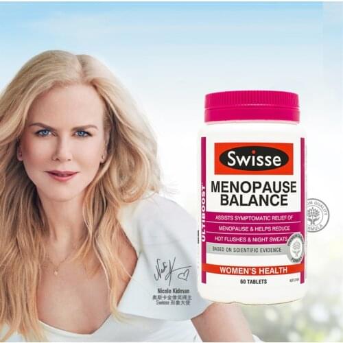 Swisse Menopause Balance Women Health Supplement Reduce Hot Flushes Night Sweats Trouble Sleeping Nervous Irritability Symptoms