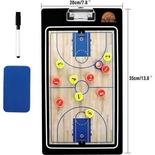 New Professional Basketball Coaching Board Double-sided Coaches Clipboard Dry Erase w/marker Basketball Tactical Board