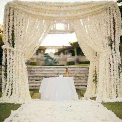 180cm White Simulation Hydrangea Flower Artificial Silk Wisteria Vine for Wedding Home Decoration 50pcs/lot Free Shipping