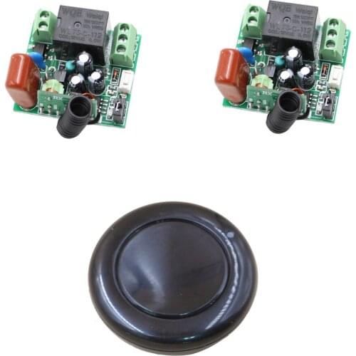 Wireless Remote Control Switch System AC220V RF Remote Switch 1CH 10A Mini Relay 2 Receiver With Transmitter Learning Code