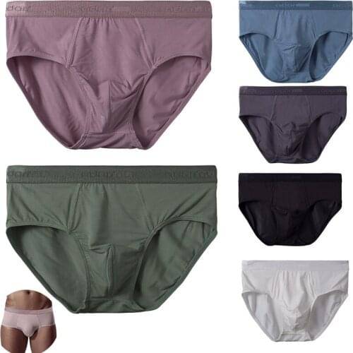 ADANNU mens triangle pants 80 Modale breathable solid color low waist sexy small triangle shorts Sized AD7504