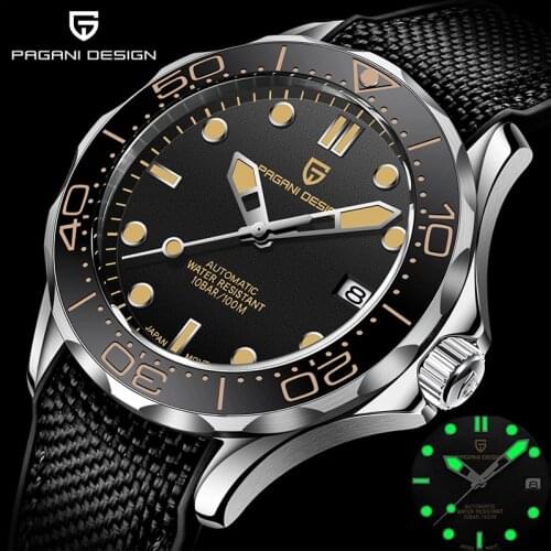 PAGANI Design Automatic Mechanical Watch Mens Top Luxury Brand Mens Watches Business Style Nylon Strap Waterproof Wristwatches