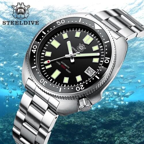 STEELDIVE SD1970 JAPAN NH35 Automatic Winding Movement Super Bule Luminous 200M Water Resistant Stainless Steel Men Dive Watch