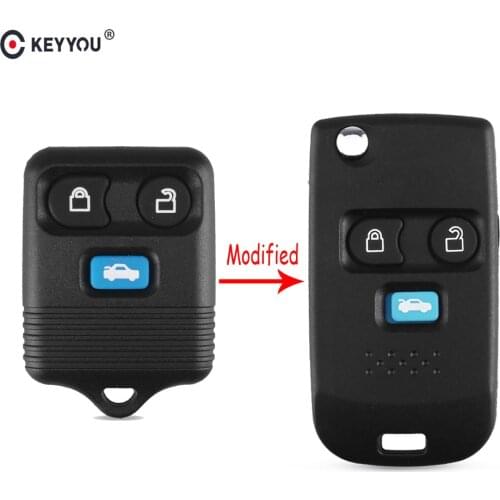 KEYYOU 3 Buttons Remote Key Case Shell Fob Folding Flip For Ford Transit MK6 Connect 2000 2001 2002 2003 2004 2005 2006 Shell