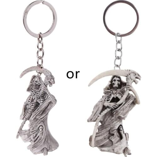 Devils Rubber Ghostmaster Skeleton Crossbones Sickle Key Chain Purse Bag Keyring