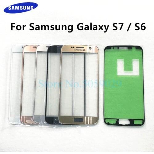 For Samsung Galaxy S7 G930 SM-G930F G930FD S6 G920 G920F LCD display outer touch panel screen glass replacement Front Glass Lens