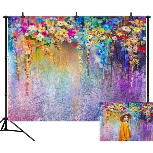 Mehofoto Floral Wedding Backdrop Purple Colorful Flower Wall Background Bridal Shower Romantic Scene Photography Backdrops