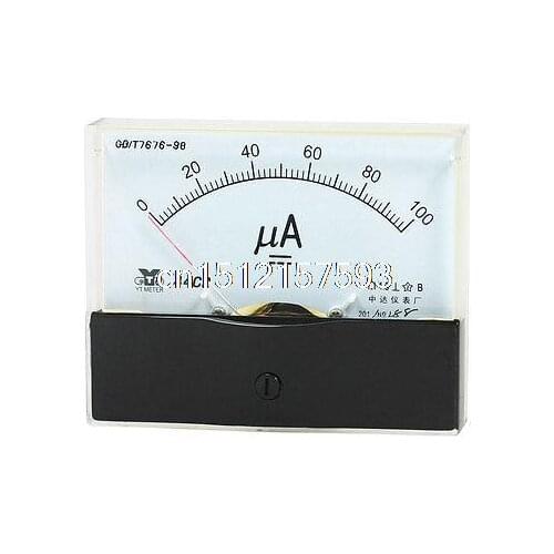 Measurement Tool Analog Panel Ammeter Gauge DC 0 - 100uA Measuring Range