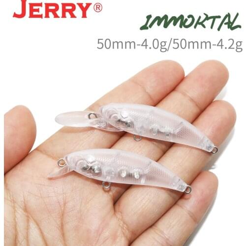Jerry Immortal Sinking Unpainted Blank Minnow Hard Bait 50mm Deep Diving Trolling Artificial Baits Wobblers Fishing Tackle