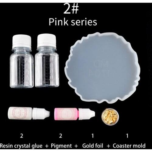 Resin Casting Coaster Pigment Molds Kit Resin Silicone Coaster Molds Geode Agate Epoxy Coaster Molds Art Crafts Tool