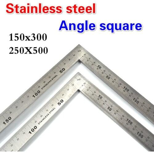 90 Degree Stainless Steel Angle Ruler L-shaped Woodworking Measuring Universal Ruler Multi-Functional Right Angle Ruler