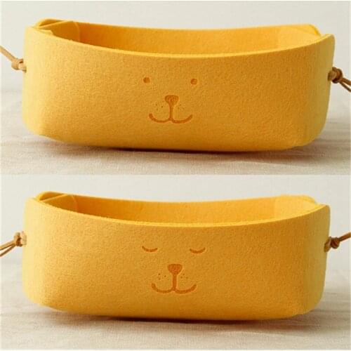 1PC Candy Box Color Cute Dog Pattern Felt Nordic Small Key Storage Basket Cute Dog Printed Mini Storage Box