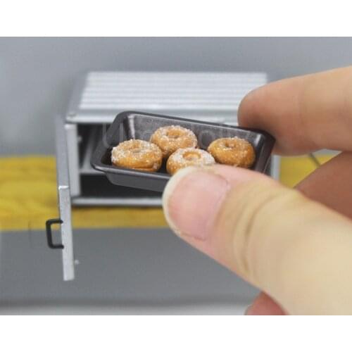 1/12 Scale Miniature Dollhouse Microwave Oven Play Kitchen Baking Dish Bread Doll Mini Food Toy Accessories