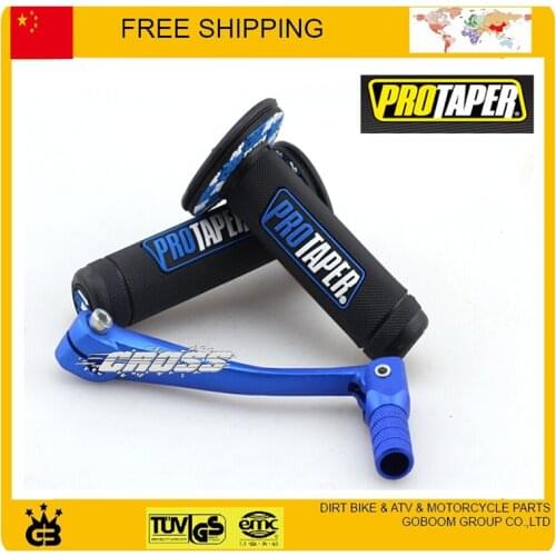 MX Dirtbike Cross Pro Taper Handle Grip Grips + blue alloy gear shift lever dirt pit bike motorcycle accessories free shipping