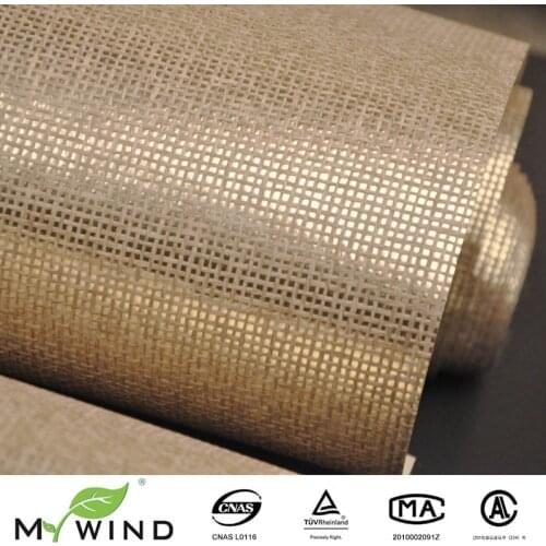 MY WIND Paper Weaving Copper Gold Brown Texture Paper Weave Background Wall Covering Special Wallpaper