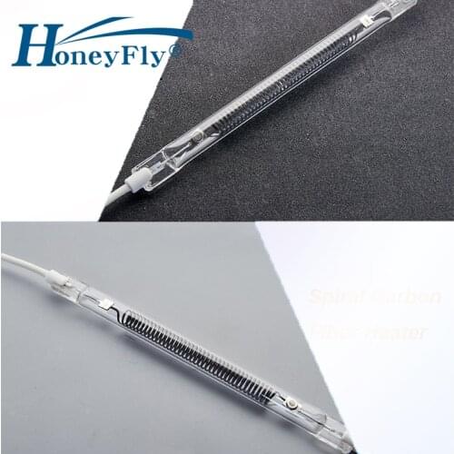 HoneyFly Carbon Fiber Heater Lamp 400W 180mm 220V Spiral Heating Element Quartz Tube For BBQ Grill Heating Drying Printing