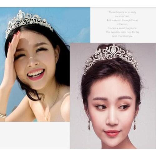 New Fashion Rhinestone Crown Hairband Headband Crystal Bridal Tiara Wedding Accessories Women Party Pageant Hair Jewelry