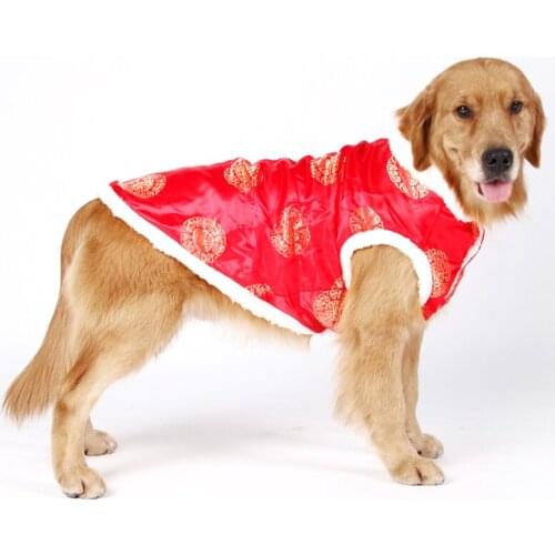 Big Dog Clothes New Year Large Dog Clothing Tang Suit Samoyed Golden Retriever Husky Labrador Big Pet Outfit Coat Jacket