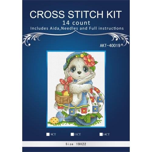 Oneroom Needlework,similar dmc threads DIY Cross Stitch,Sets For Embroidery kits,14CT&16CT,Rabbit style 13