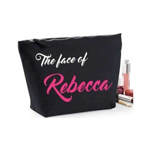 Personalised The Face Of Make Up Cosmetic Make-up/Wash Gift Make Up Bagswedding Maid of Honour Unique Gift for Bridal Party Bag