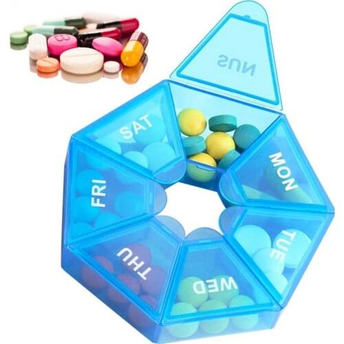 50% Hot Sale 2Pcs/Set Pill Case Easy to Carry Widely Applied Small Size 7 Days Tablet Candy Box for Home