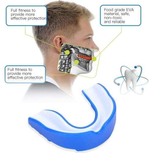 Durable EVA Adult Mouth Guard Teeth Tooth Protector Boxing Safe Non-Toxic Reliable Lightweight Convenient To Store Use Washable