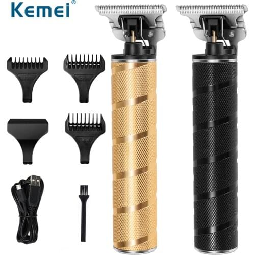Kemei T9 Pro Li T-Outliner Barber Shop Professional Cordless Hair Trimmer Men 0mm Baldheaded Hair Clipper Hair Cutting Machine