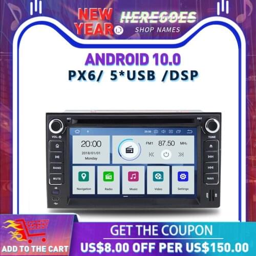 PX6 Android 10.0 DSP 4GB + 64GB ROM RDS Radio Bluetooth 5.0 Map Wifi Car DVD Player GPS For Kia Cerato Sportage Sorento spectra