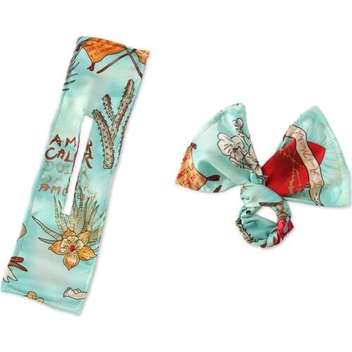 Fashion Iron Wire Hair Scrunchie Women Girls Bow Headband Hair Head Bands Accessories For Women Turban Hairband Short Scarf C001