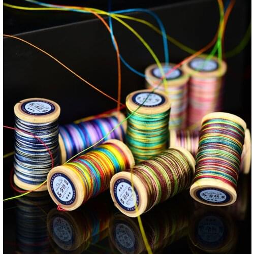 Roll Of 0.3mm polyamide fibre line Hand-woven embroidery thread Tassels Line 50M High strength 3 Strands Thread multicolour