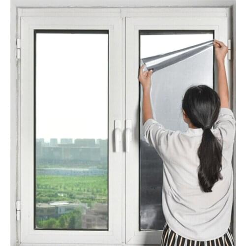 Silver Window Film One-way Home Mirror Privacy Decor Stop Heat Sticker