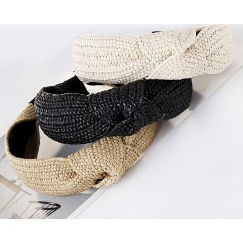 Bohemian Vintage Straw Grass Weaving Headband Hairband Hair Accessories