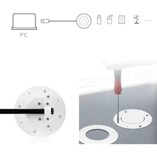 Pop-up In-Desk Slot USB 2.0 3 Ports Hub Splitter Adapter for Laptop PC Computer Y3ND