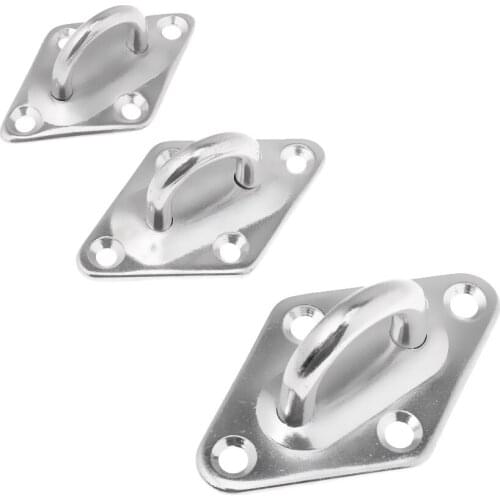 Stainless Steel Marine Boat Hardware Heavy Duty Diamond Pad Eye Plate Corrosion Resistance High Strength