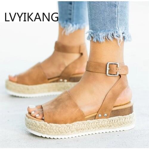Women Sandals Plus Size Wedges Shoes For Women High Heels Sandals Summer Shoes 2020 Flip Flop Chaussures Femme Platform Sandals