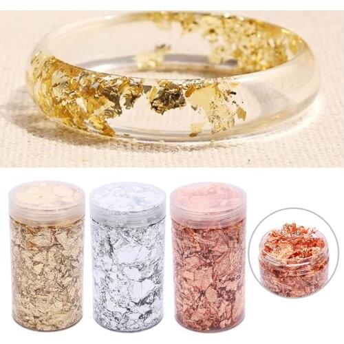 Gold Silver Foil Decorative Paper Resin Mold Fillings Shiny Sequins Glitters Filling Materials Resin Jewelry
