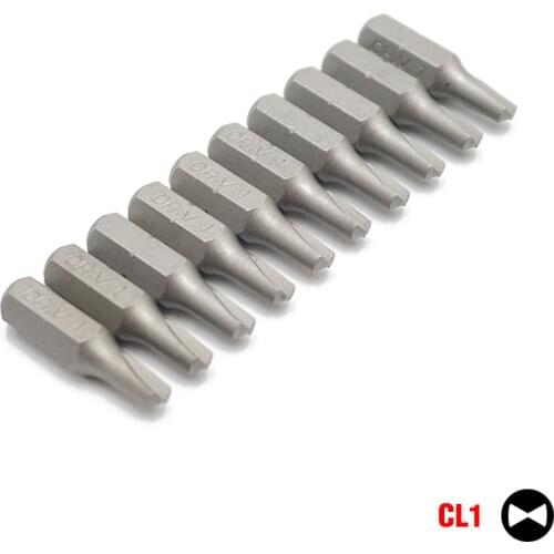 10pcs 1/4 inch 6.35mm Hex Shank Clutch CL1 CL2 CL3 Screwdriver Bit Set 25mm Chrome Vanadium Steel Bits