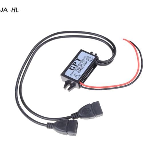 12V Buck To 5V 3A Dual USB Output Jack Car Power Regulator Voltage Step Down Module Power Supply DC Converter Hot