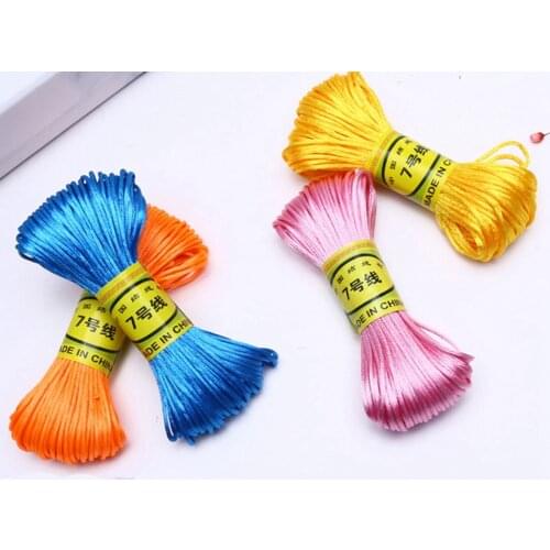 20 Meter 1.5mm Braided Macrame Satin Silk Cord Chinese Knot Nylon Rattail Thread